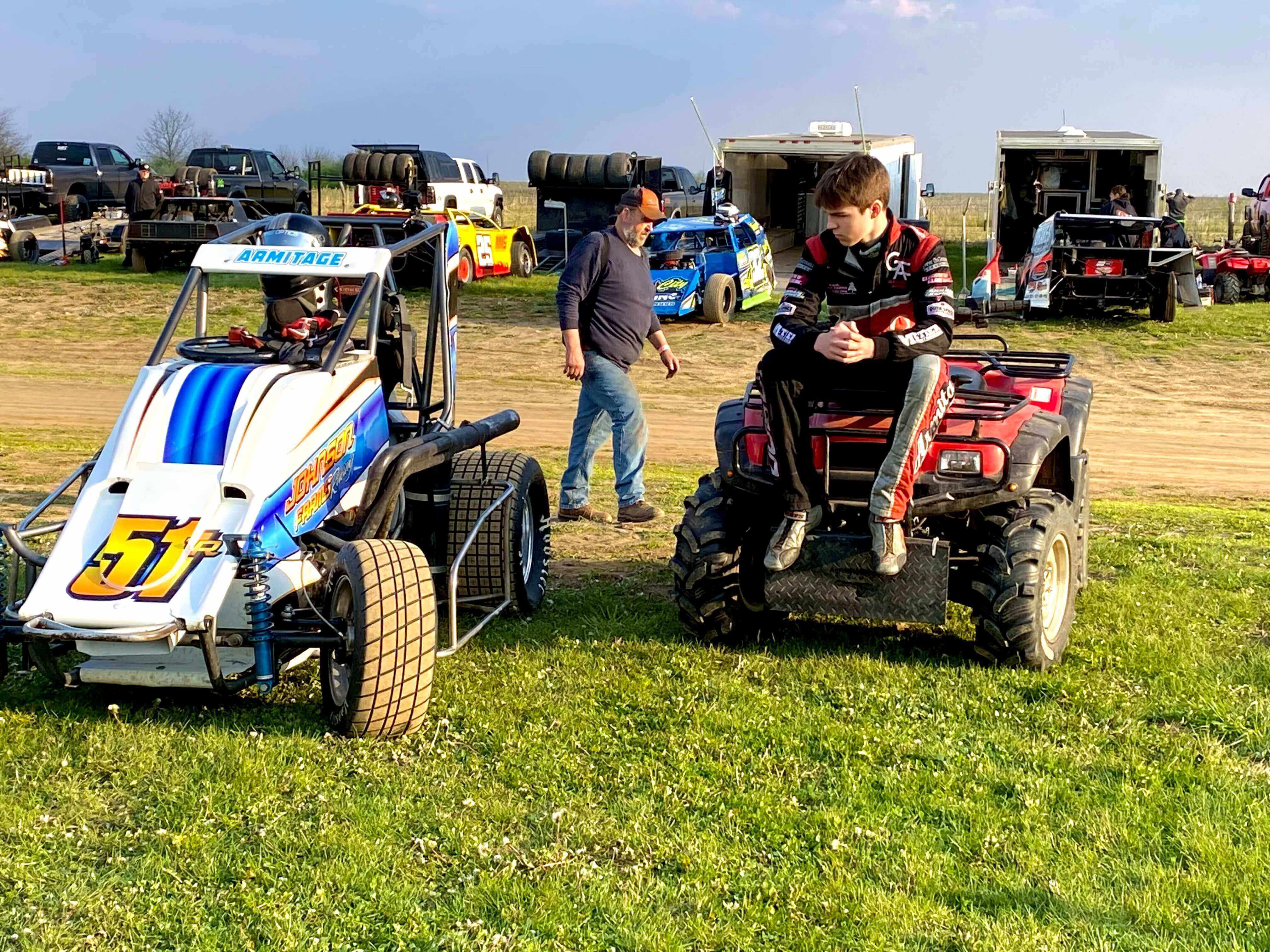 Will Armitage with his race car