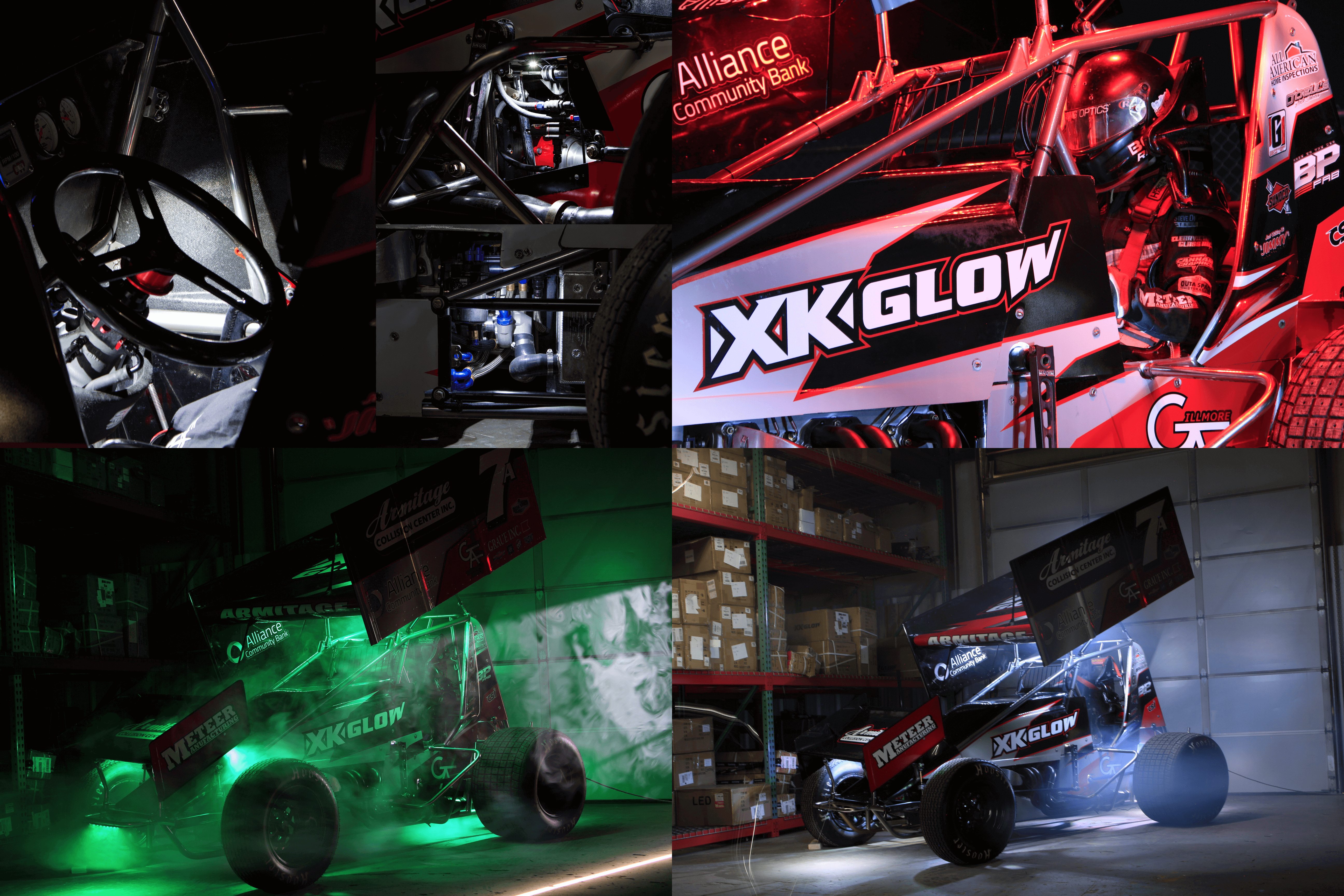 LED Lighting on Winged Sprint Car